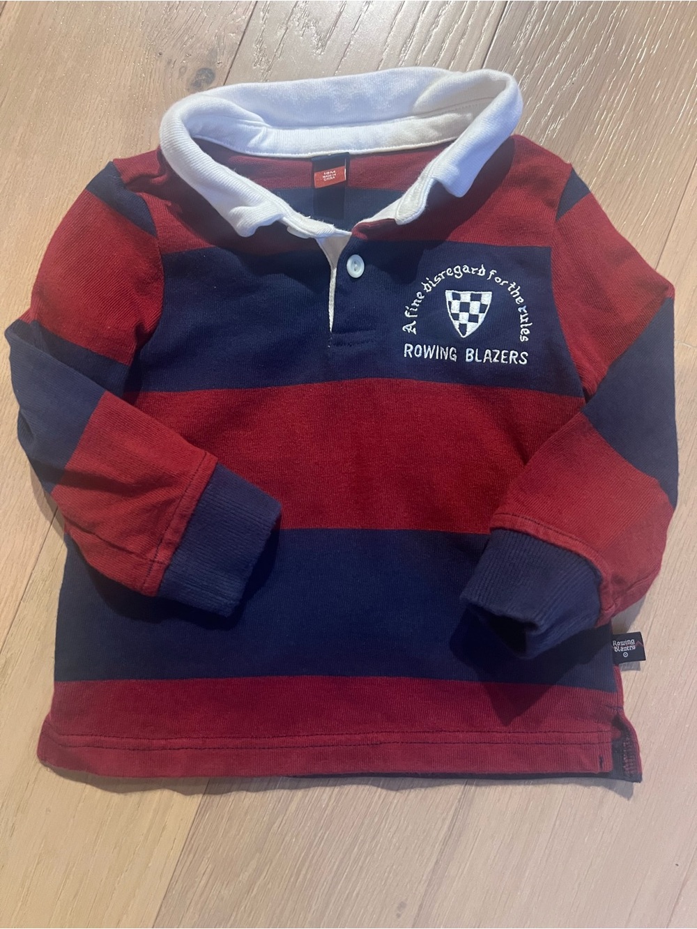 Rowing Blazers Kids Red & Navy Striped Rugby Polo